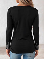 Women's V-Neck Wrap Top with Rhinestone Embellishments
