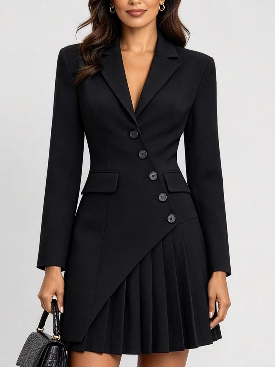 Asymmetric Blazer-style Mini Dress