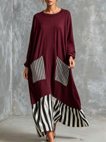 Vintage-style Printed Velvet Midi Dress