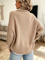 Cozy Relaxed Asymmetric Button Knit Cardigan