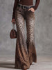 Women's Leopard Print High-waisted Casual Loose-fitting Flared Wide-leg Pants