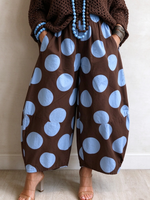 Chic Fall Winter Polka Dot Casual Wide Leg Pants