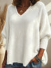Soft Fuzzy Mohair V-neck Batwing Sweater
