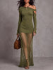 Stylish Slim-fit Cut-out One-shoulder Knit Dress
