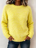 Minimalist Cozy Crew Neck Solid Color Pullover Sweater