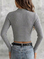 Chic Ribbed Knit Cropped Top With Crisscross Cutouts