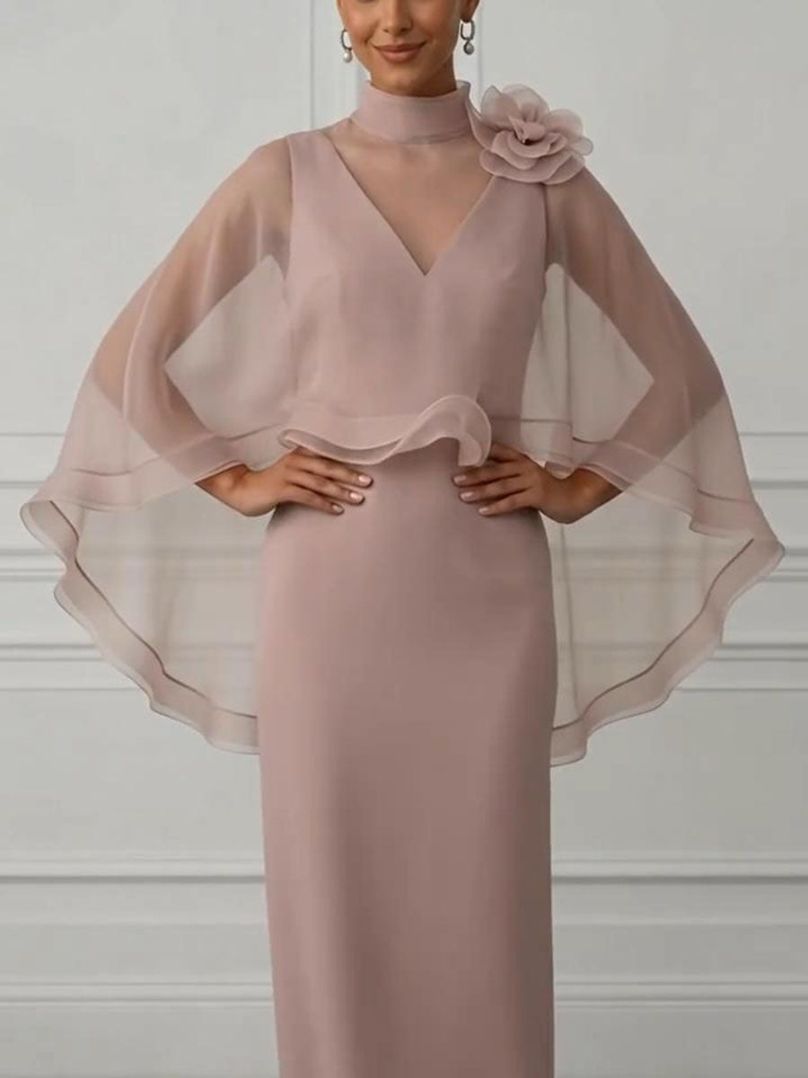 Elegant Floral Formal Evening Chic Two-piece Maxi Dress
