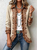 Vintage-style Bohemian Floral Print Ruffled Linen-cotton Jacket