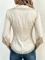 Vintage-style Bohemian Lace-trim Shirt