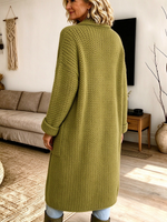 Chic Oversized Longline Open-front Knit Cardigan Sweater