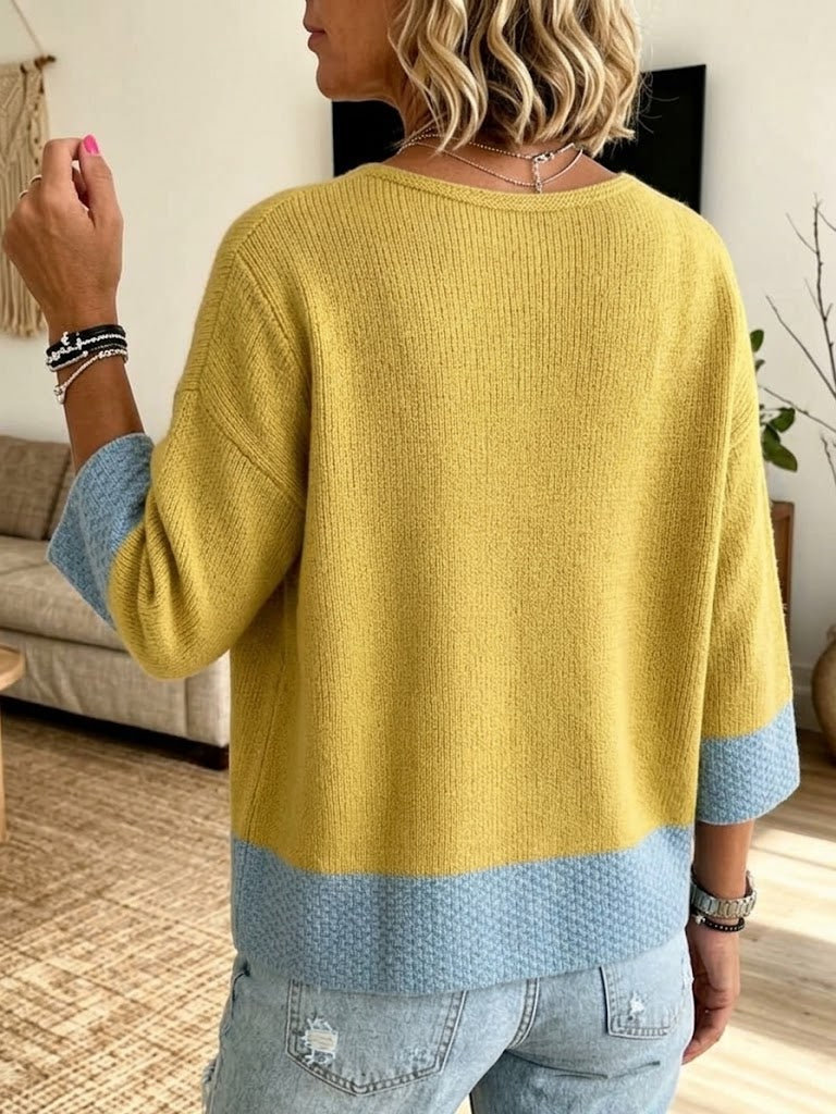 Color-block Knit Cardigan