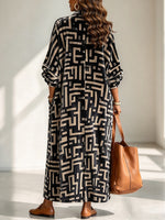 Bohemian Geometric-print Velvet Maxi Skirt
