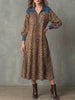 Stylish Casual Leopard Print And Denim Patchwork Dress