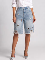 Women's High-waisted Casual Loose Denim Shorts