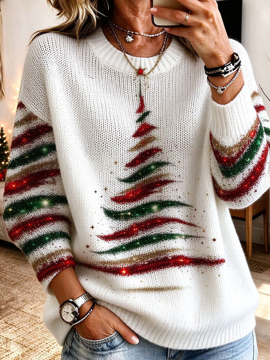 Oversized Christmas Tree Knit Sweater