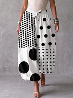 Bold Polka Dot Linen Ballon Pants