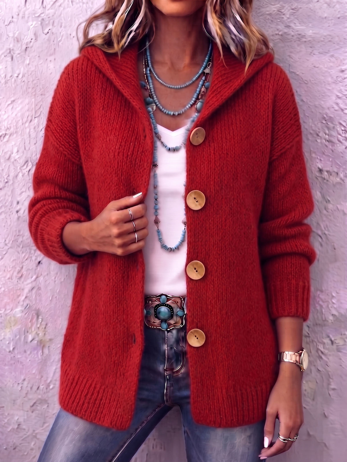 Cozy Chic Hooded Knit Cardigan