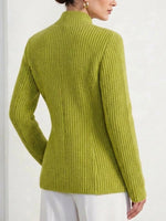 Bright Green Chunky Knit Single-button Cardigan