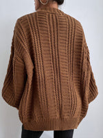 Retro Western Cable Knit Oversized Cardigan Sweater