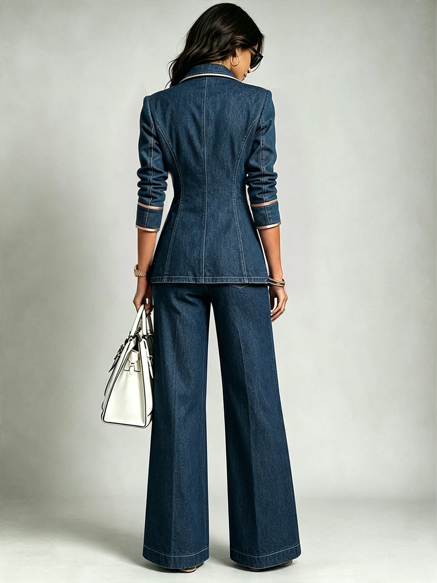 Casual Jeans With Gold Piping