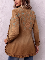 Bohemian Floral Ruffle Coat Jacket