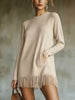 Chic Fringe-Hem Knit Sweater Tunic