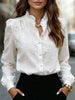 Elegant Floral Embroidered Ruffled Blouse