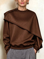 Cozy Asymmetric Layered Sweatshirt Pullover