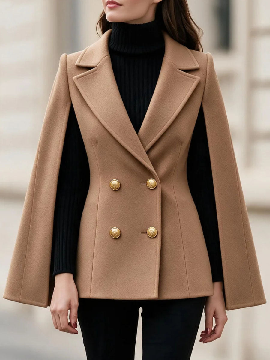 Women's Tailored Double-breasted Cape Blazer