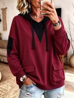 Stylish Casual Colorblock Hooded Sweatshirt