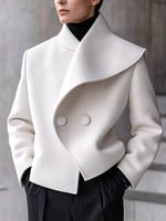 Women's Solid Color Asymmetric Neck Long-sleeve Loose Casual Jacket