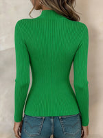 Chic Pleated Overlay Ribbed Knit Top