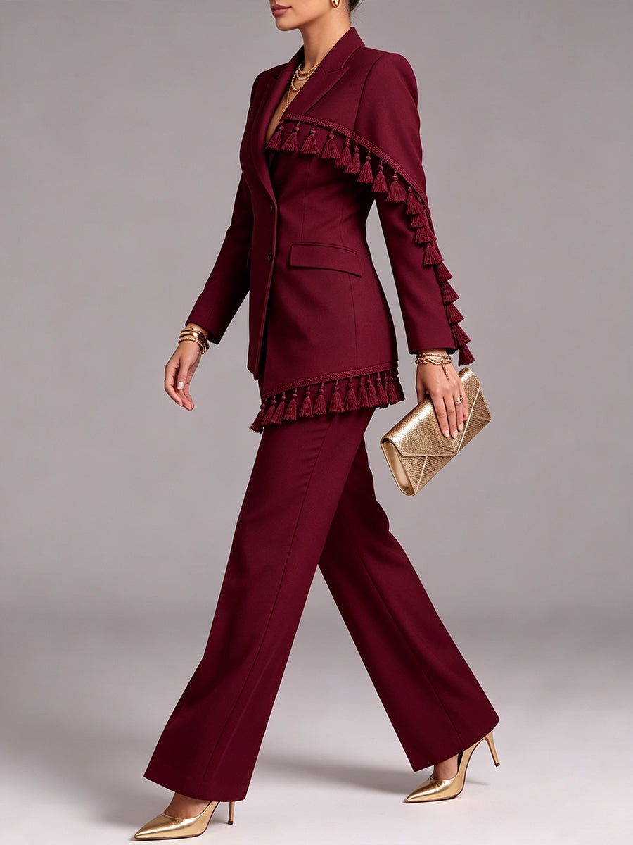 Elegant Burgundy Mid Line Pant