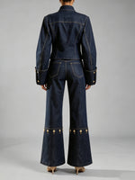 Stylish Casual Jeans With Gold Buttons
