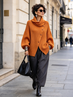 Cozy Asymmetrical Ribbed Knit Pullover