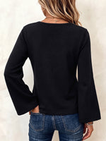 Chic Knit Knotted V-Neck Top