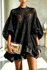 Stylish And Elegant Floral Lace Loose Mini Dress