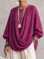 Knit Top With A Cowl Neck, Cut-out Details, And Lantern Sleeves.