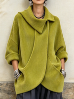Chic Olive Green Corduroy Oversized Top