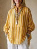 Casual Striped Linen-cotton Shirt