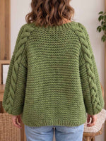 Women's Solid Color Long-sleeve Casual Loose-fit Knit Cardigan