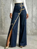 Exquisite And Elegant Jeans With Gold Piping.