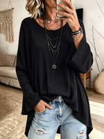 Chic Fall Winter Casual Flowy Long Sleeve Tunic Top