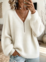 Cozy Textured Half-Zip Knit Pullover