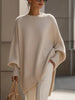 Women's Solid Color Round Neck Long-sleeved Casual Loose Knit Sweater