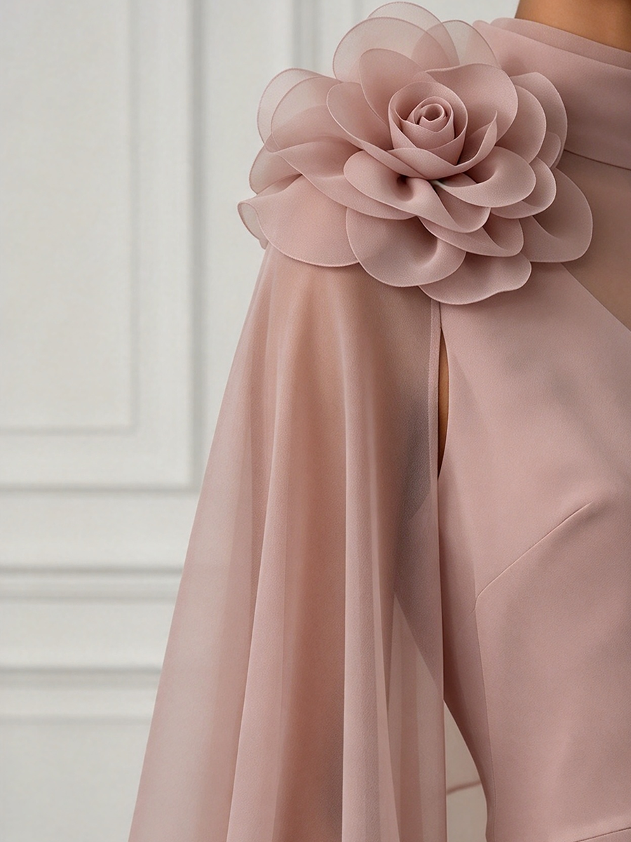 Elegant Floral Formal Evening Chic Two-piece Maxi Dress