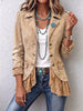 Vintage Wash Denim Lace-Trimmed Peplum Jacket
