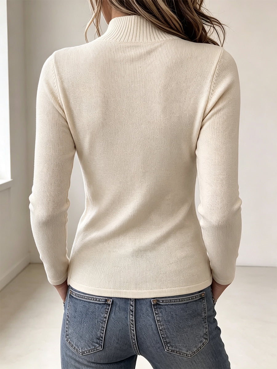 Chic Asymmetric Multi-Button Knit Top