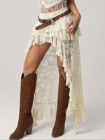 Stylish Lace Ruffle Skirt