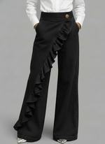 Women's single ruffled jeans